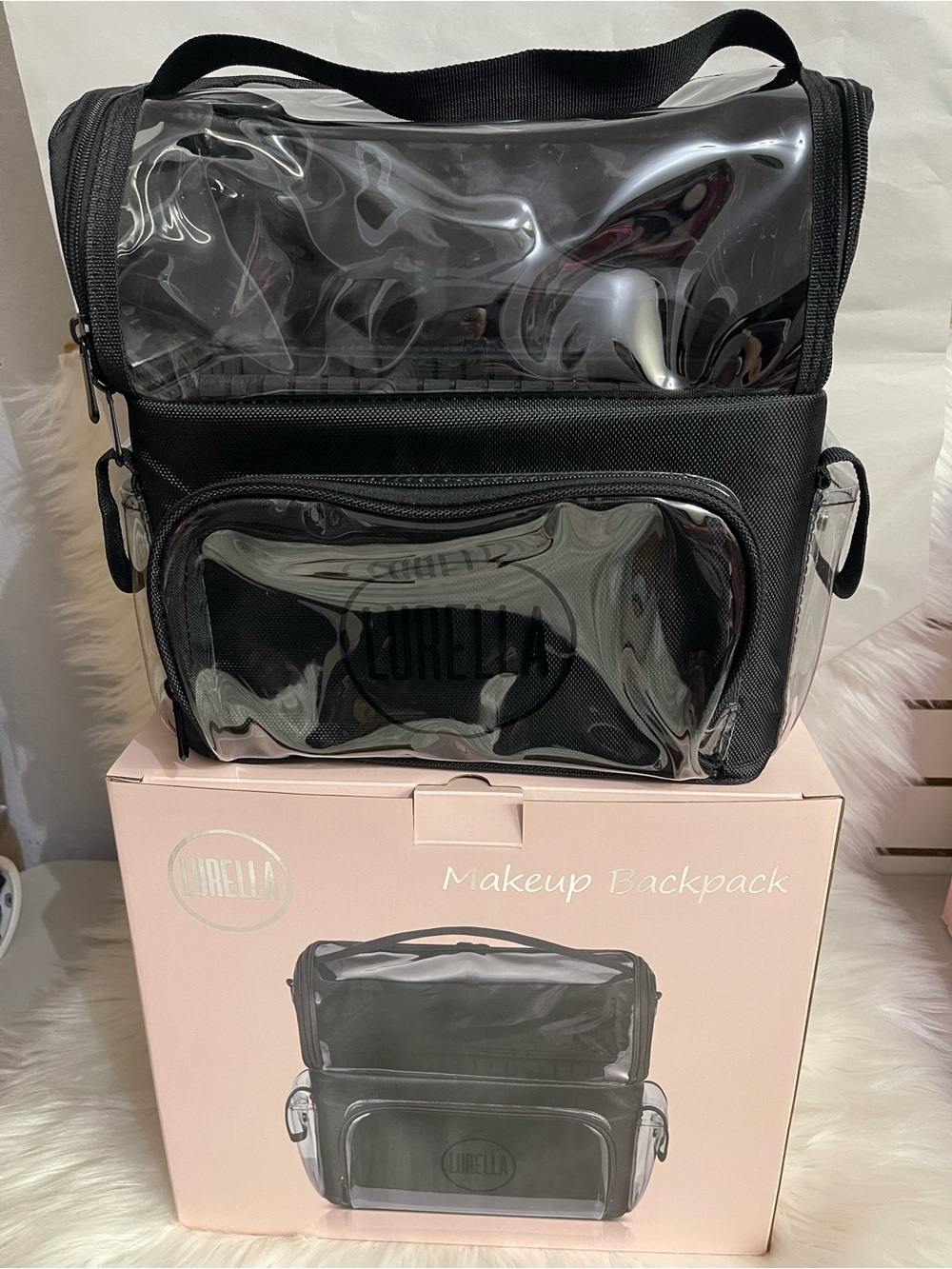 Black Clear Makeup Backpack